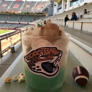 Jaguar football theme 16oz  handmade Candle fireside,Apple & maple bourbon NIB